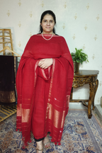 Jayshree Linen jamdani with Thread weaving  Dupatta -2pc