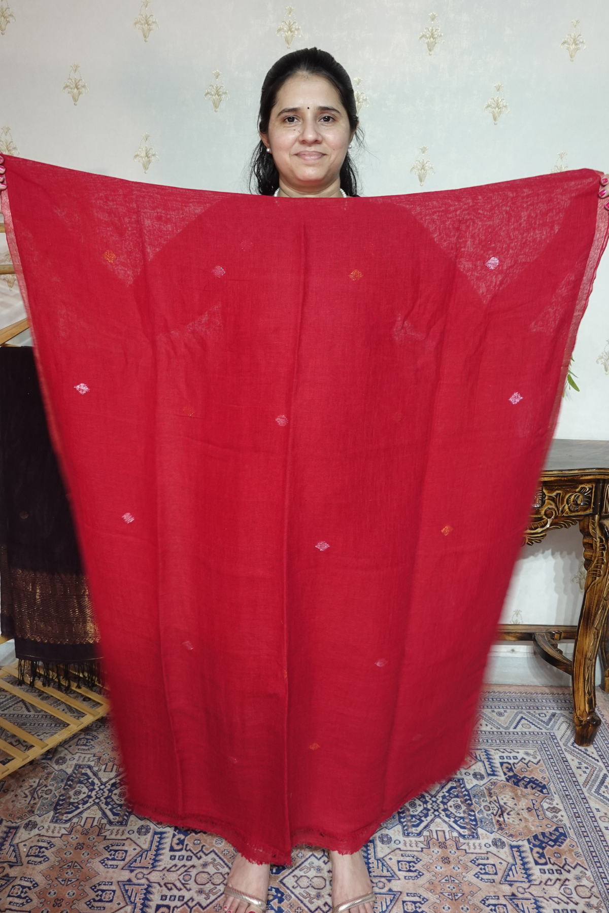 Jayshree Linen jamdani with Thread weaving  Dupatta -2pc