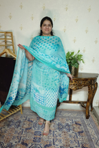 Polka Print on Georgette with Georgette Dupatta and Crape bottom