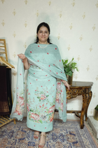 Polka Print on Georgette with Georgette Dupatta and Crape bottom