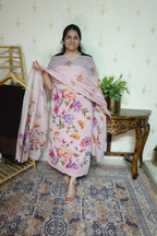 Polka Print on Georgette with Georgette Dupatta and Crape bottom