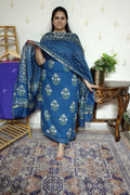 Handloom Cotton Suit Set with Hakoba Chikankari & Maheshwari Dupatta