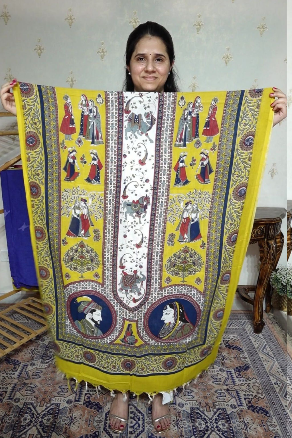 Handloom Cotton Suit Set with Printed Cotton Dupatta
