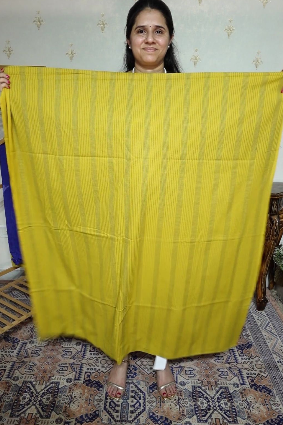 Handloom Cotton Suit Set with Printed Cotton Dupatta