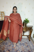 Jayshree Linen jamdani with Thread weaving  Dupatta -2pc