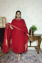 Jayshree Linen jamdani with Thread weaving  Dupatta -2pc