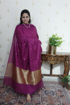Mulchanderi Elegance: Tissue Border with Banarasi Weave