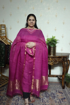 Tissue Linen Jamdani with zari Dupatta -2pc