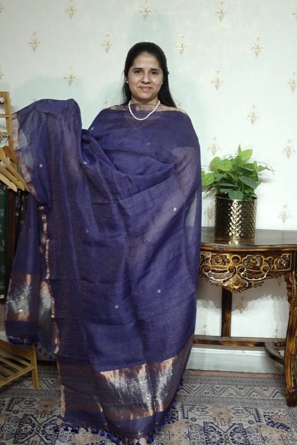 Tissue Linen Jamdani with zari Dupatta -2pc