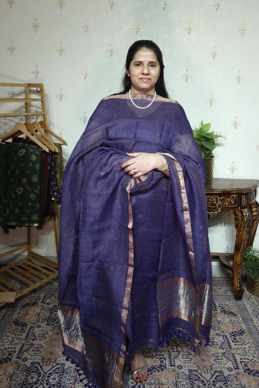 Tissue Linen Jamdani with zari Dupatta -2pc