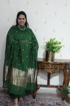 Mulchanderi Elegance: Tissue Border with Banarasi Weave