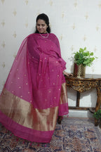 Mulchanderi Elegance: Tissue Border with Banarasi Weave