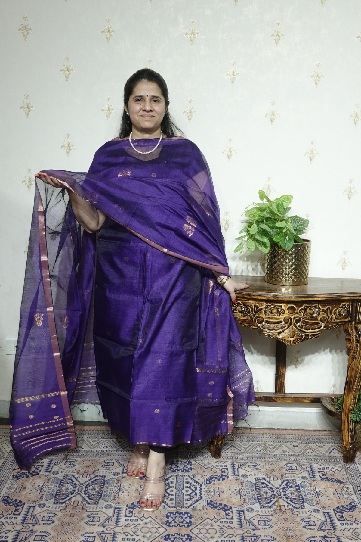 SICO Jamdani -  Gold Zari Weaving -2 pc