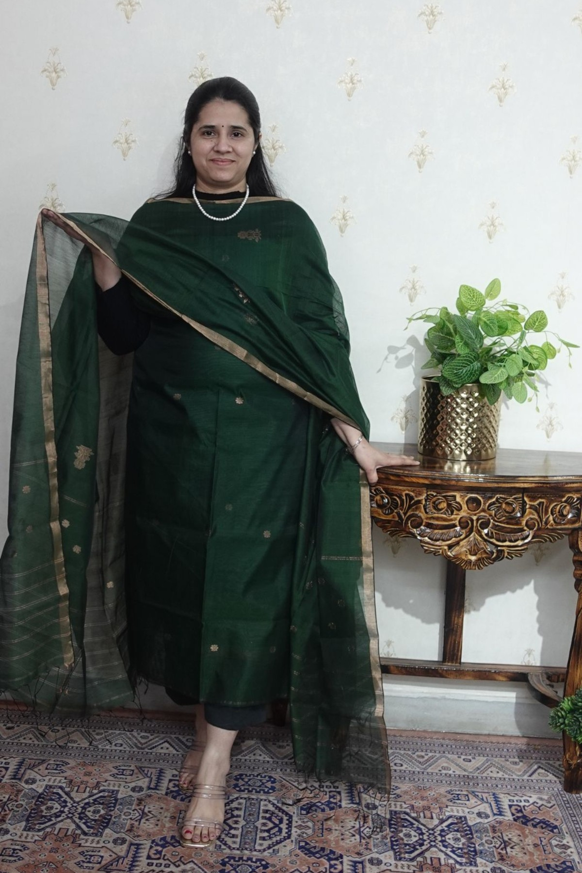 SICO Jamdani -  Gold Zari Weaving -2 pc
