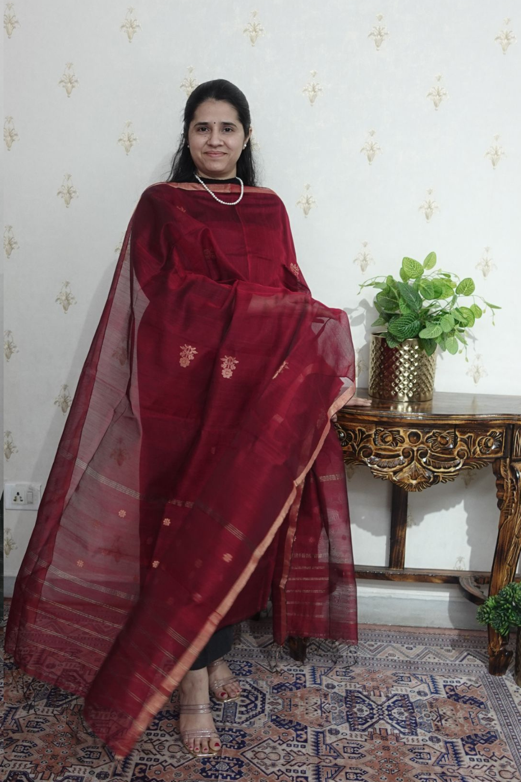 SICO Jamdani -  Gold Zari Weaving -2 pc