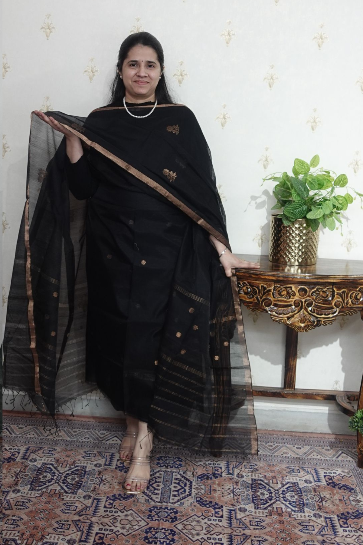 SICO Jamdani -  Gold Zari Weaving -2 pc