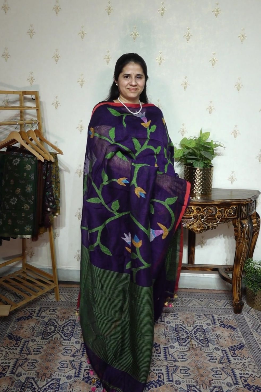 Jayshree Linen jamdani with Full Jaal Dupatta -2pc