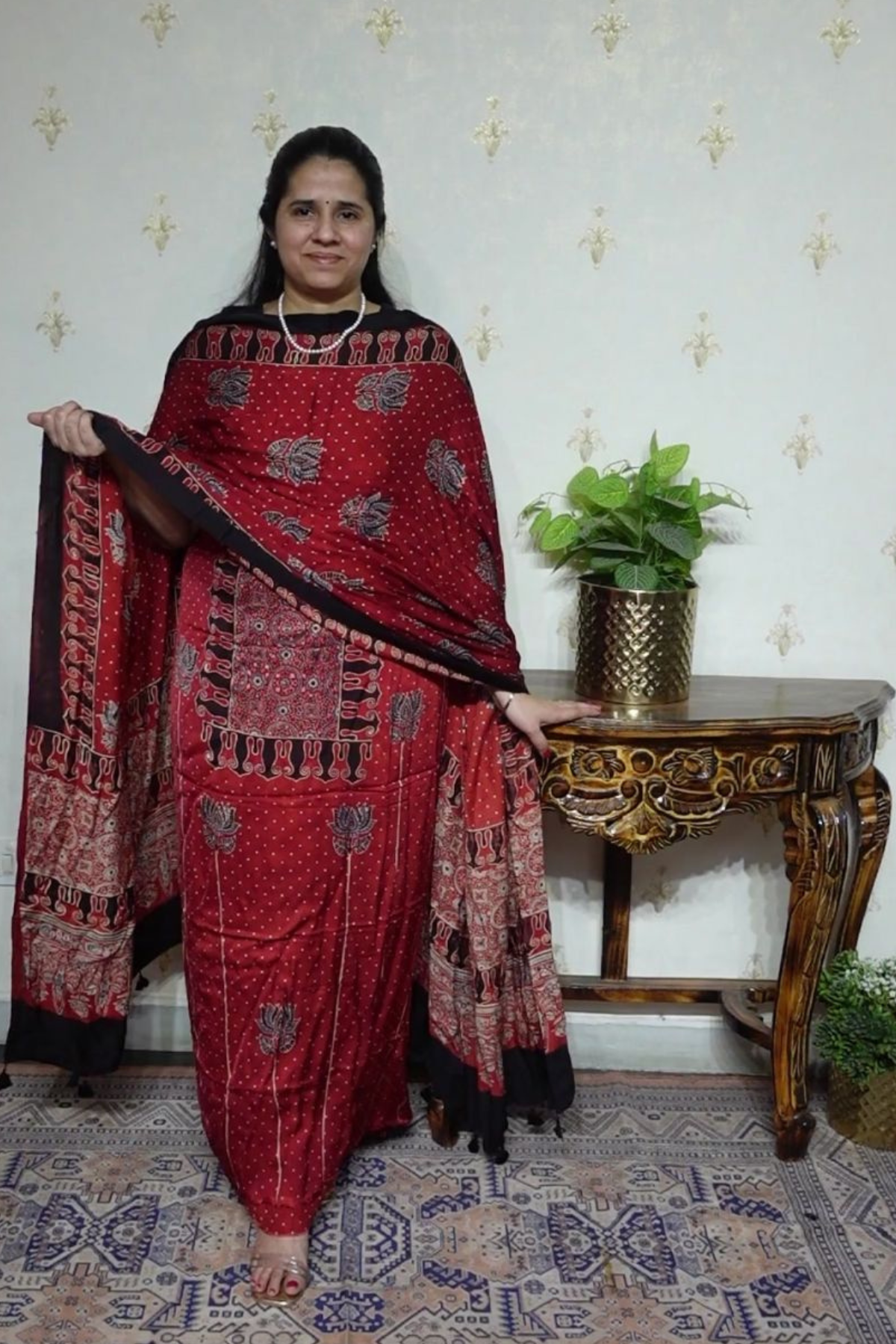 Ajrakh Modal Kurta Dupatta Set-2pc