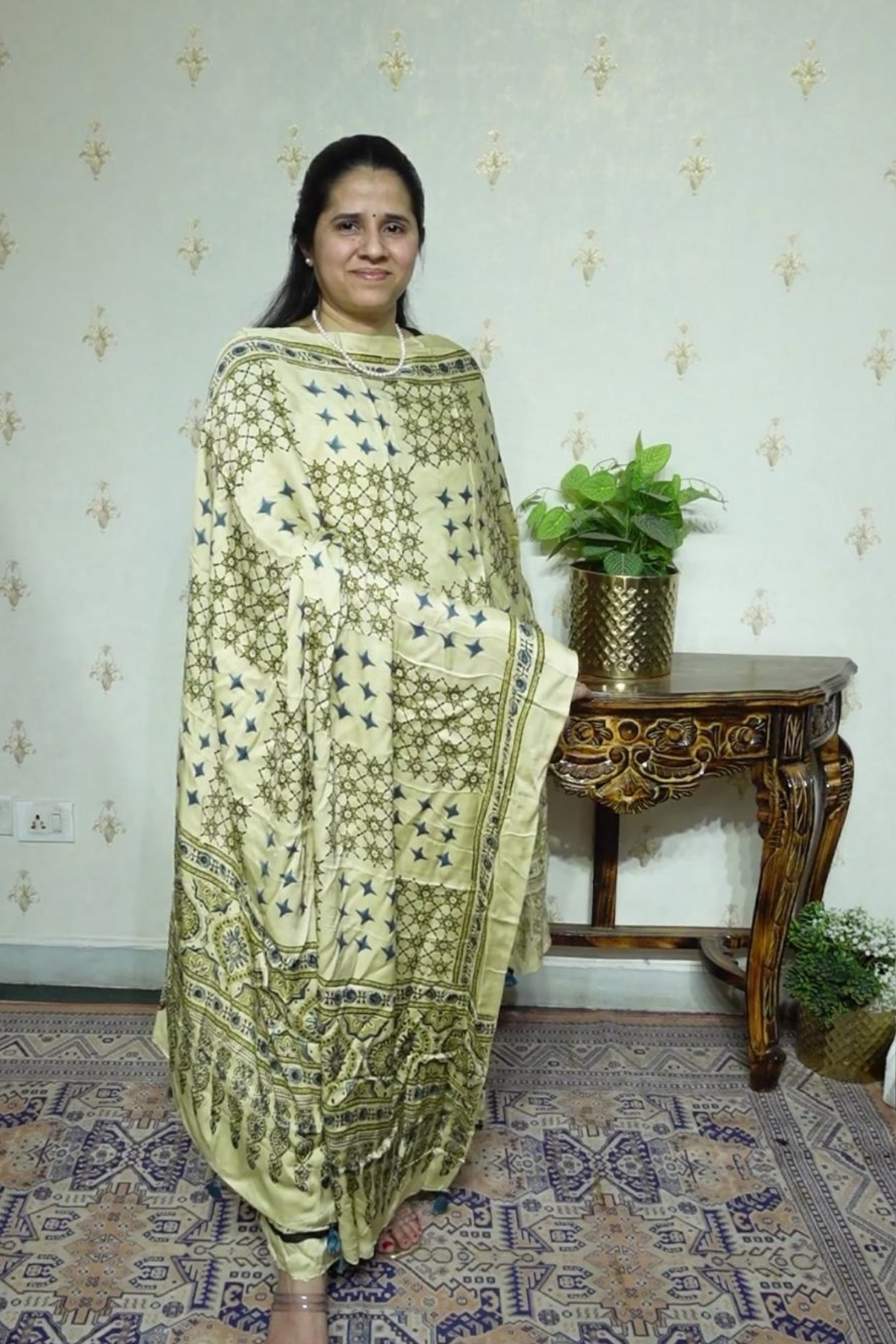 Ajrakh Modal Kurta Dupatta Set-2pc