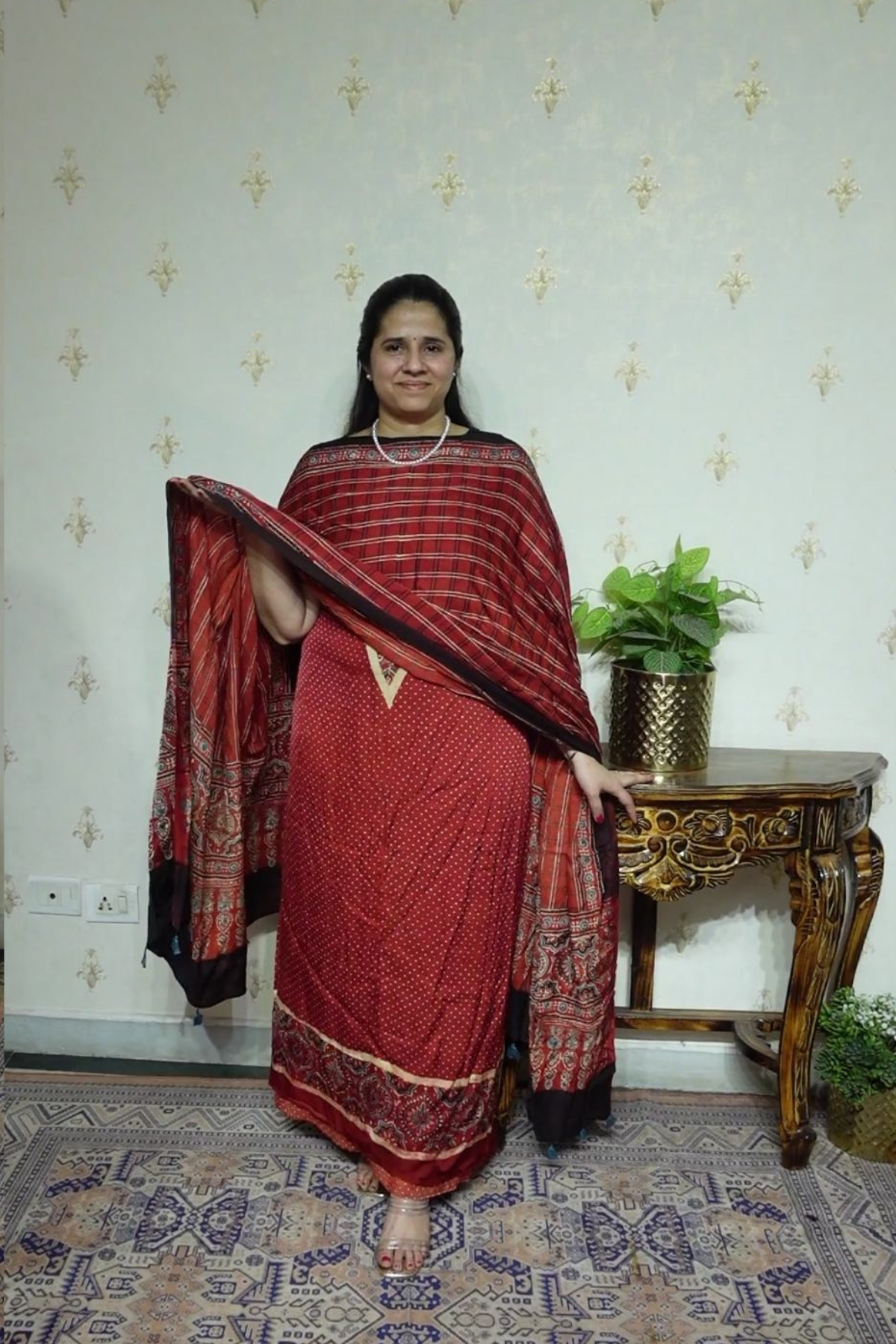 Ajrakh Modal Kurta Dupatta Set-2pc