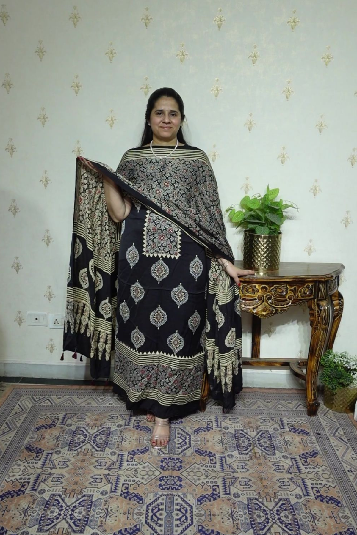 Ajrakh Modal Kurta Dupatta Set-2pc