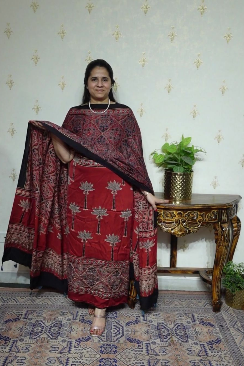 Ajrakh Modal Kurta Dupatta Set-2pc