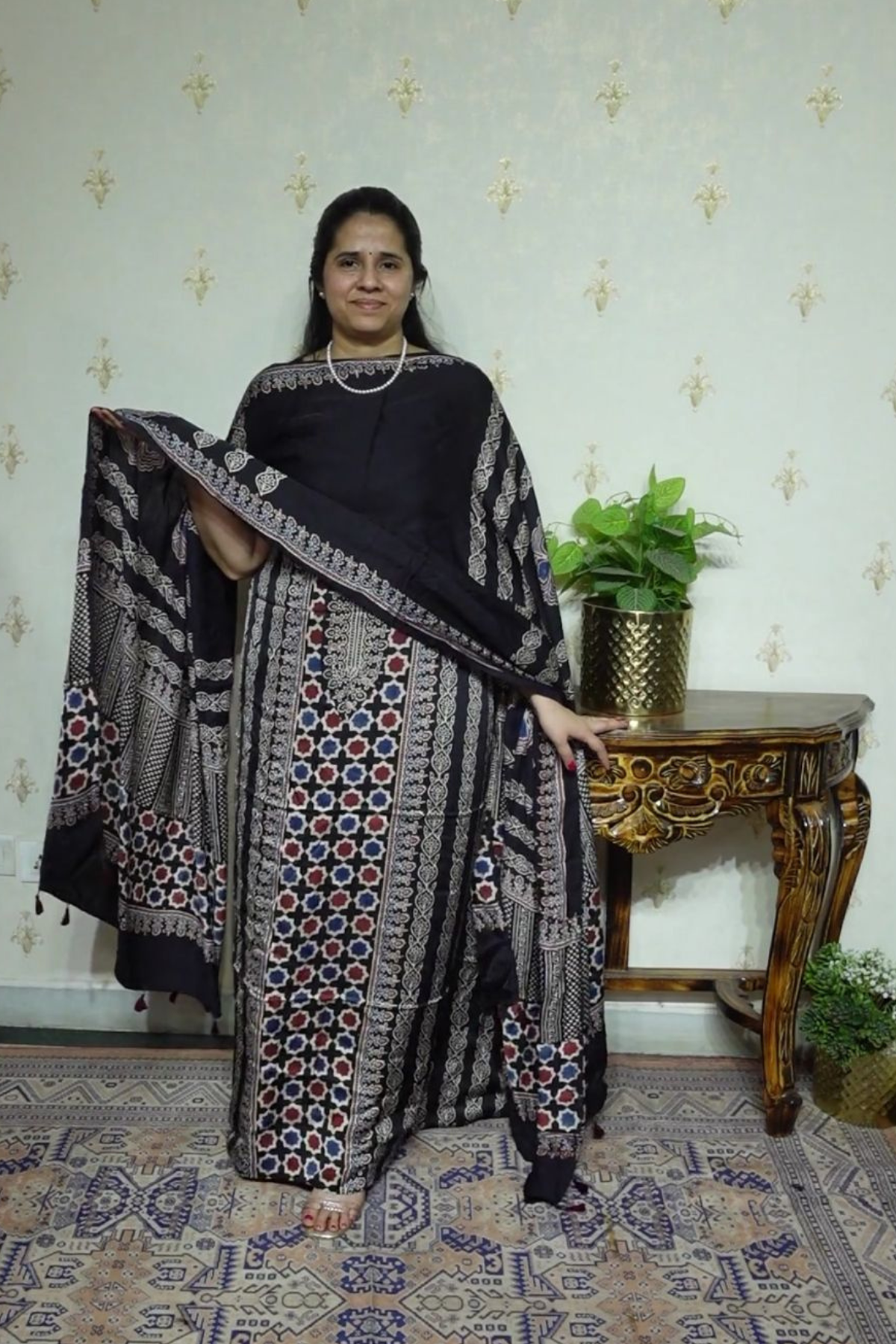 Ajrakh Modal Kurta Dupatta Set-2pc