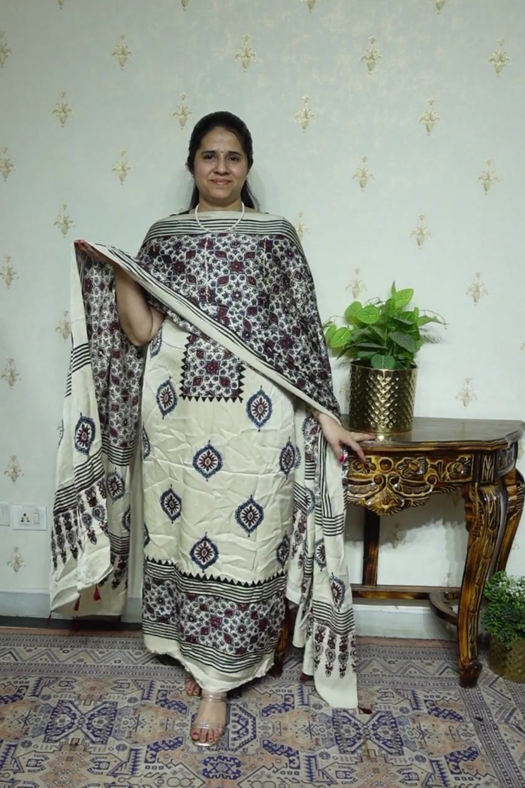 Ajrakh Modal Kurta Dupatta Set-2pc