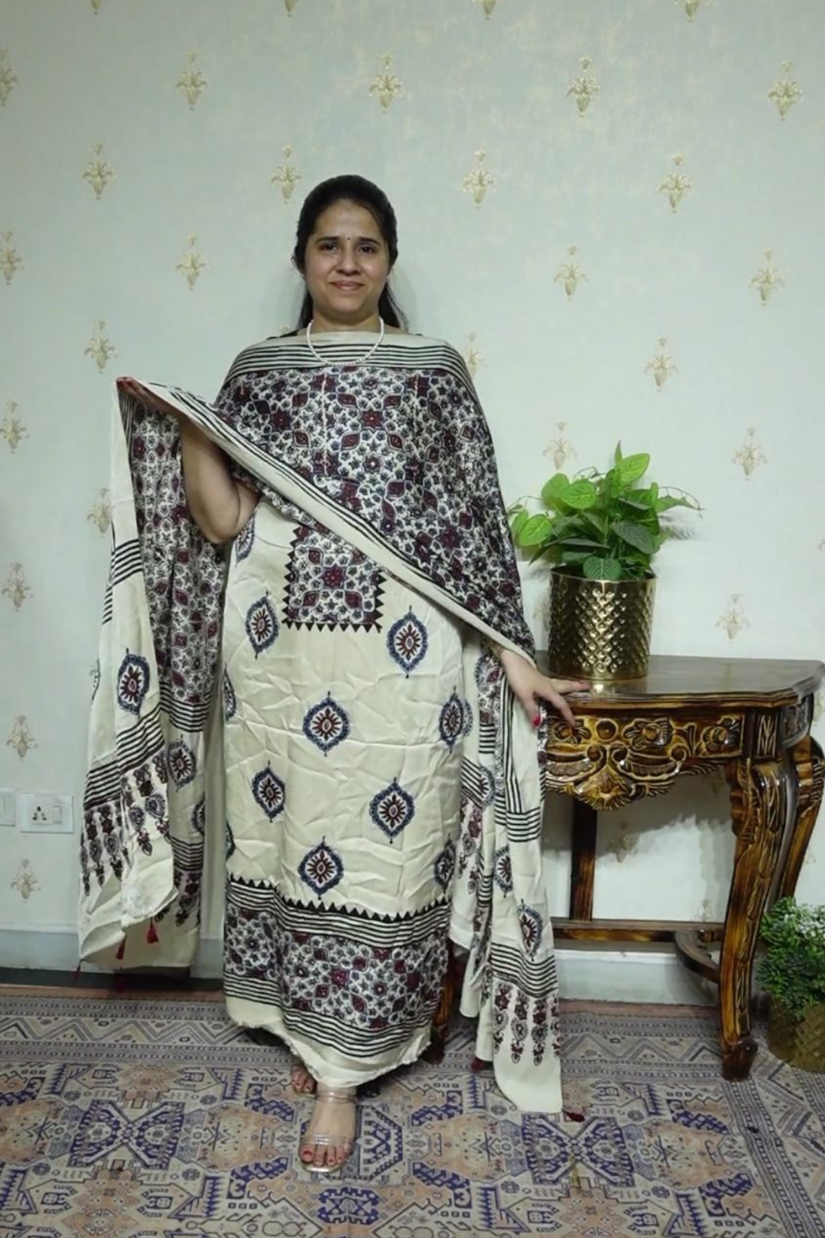 Ajrakh Modal Kurta Dupatta Set-2pc