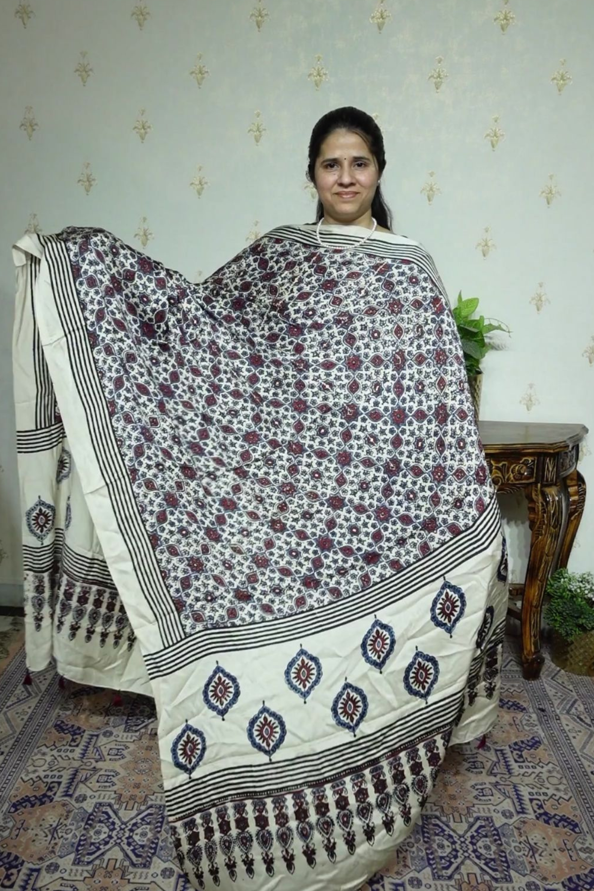Ajrakh Modal Kurta Dupatta Set-2pc