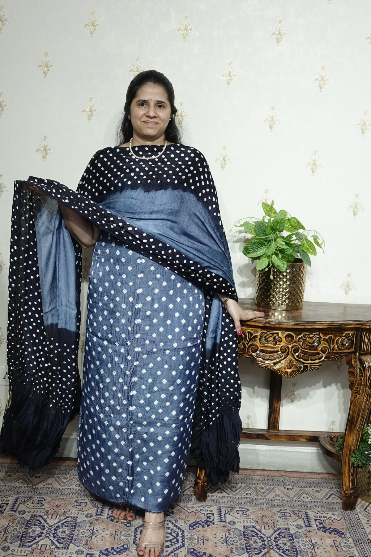 Kutch Tie-Dye Bandhani Modal Silk 3pc