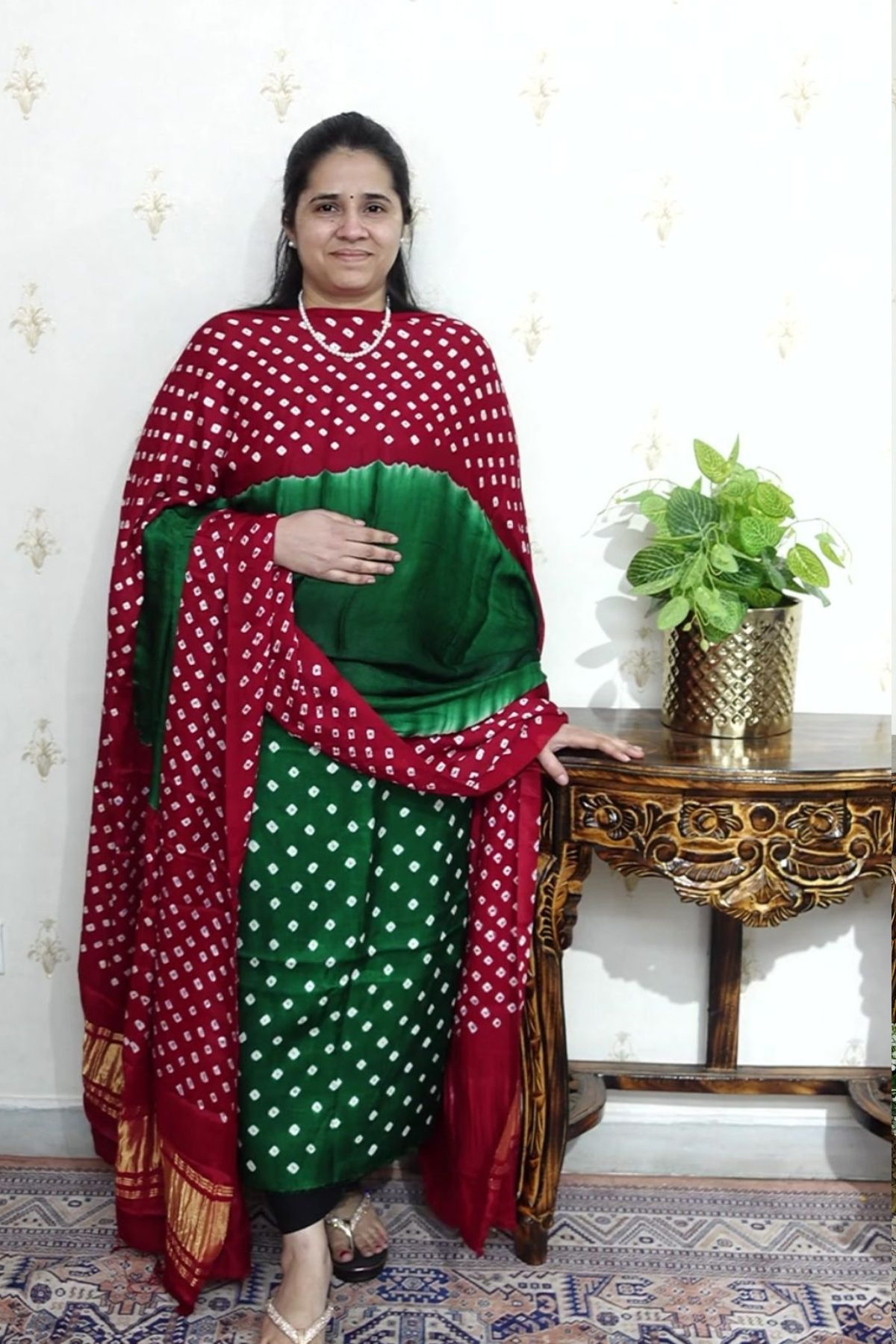 Kutch Tie-Dye Bandhani Modal Silk 3pc