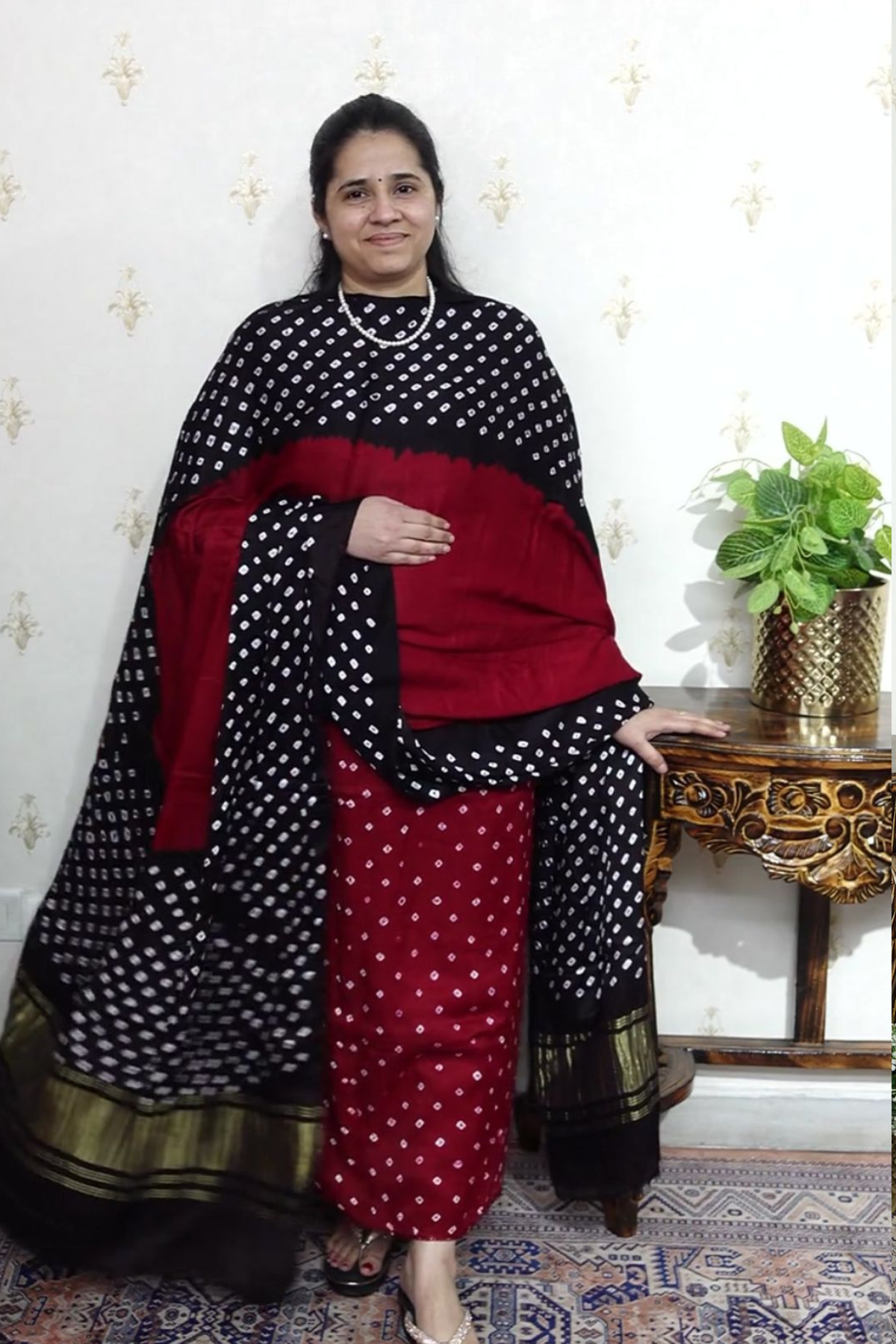 Kutch Tie-Dye Bandhani Modal Silk 3pc