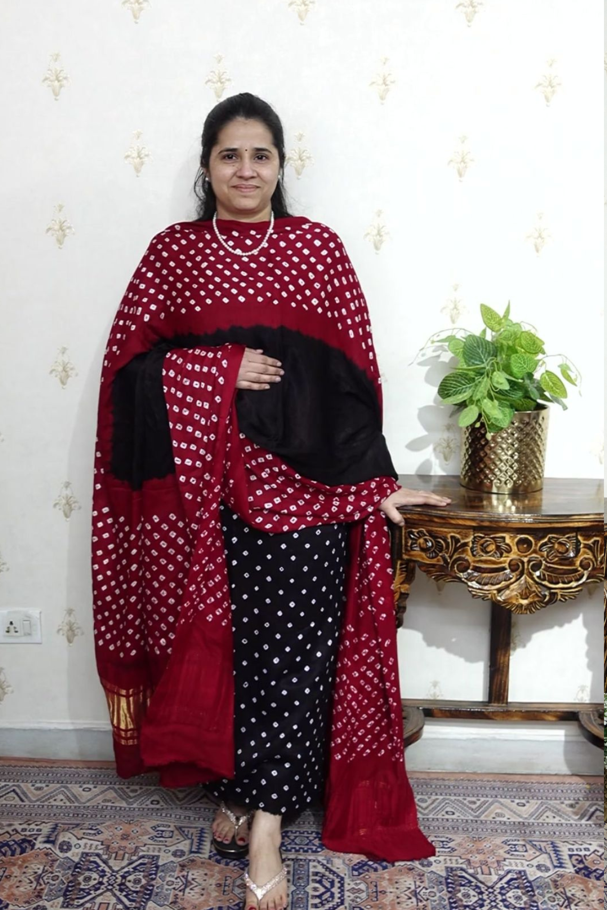 Kutch Tie-Dye Bandhani Modal Silk 3pc