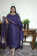 Tissue Linen Jamdani with zari Dupatta -2pc