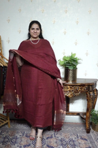 Tissue Linen Jamdani with zari Dupatta -2pc