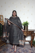 Tissue Linen Jamdani with zari Dupatta -2pc