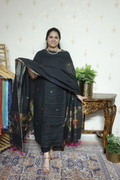 Jayshree Linen jamdani with Paithni  Border Dupatta -2pc
