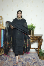 Jayshree Linen jamdani with Paithni  Border Dupatta -2pc