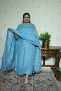 Jayshree Linen jamdani with Thread weaving  Dupatta -2pc
