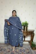 Jayshree Linen jamdani with Thread weaving  Dupatta -2pc