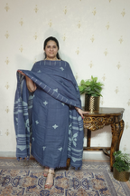 Jayshree Linen jamdani with Thread weaving  Dupatta -2pc