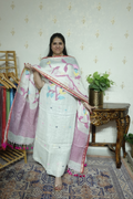Jayshree Linen jamdani with Full Jaal Dupatta -2pc