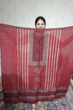 Ajrakh Handblock On Silk  linens- 2pc