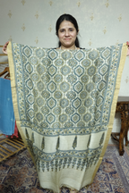 Ajrakh Handblock On Silk  linens- 2pc
