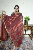 Ajrakh Handblock On Silk  linens- 2pc