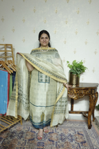 Ajrakh Handblock On Silk  linens- 2pc