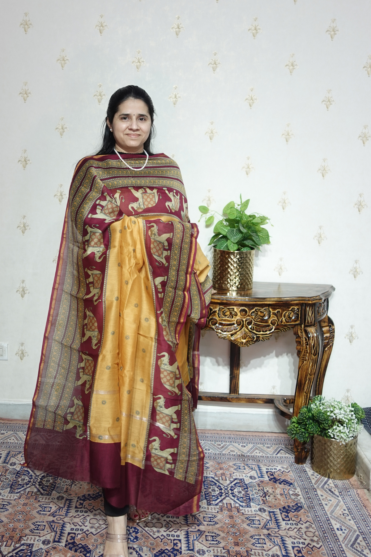 Maheshwari Silk - 70 GM with Digital Prints