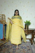 Polka Print on Crape with Chiffon Dupatta