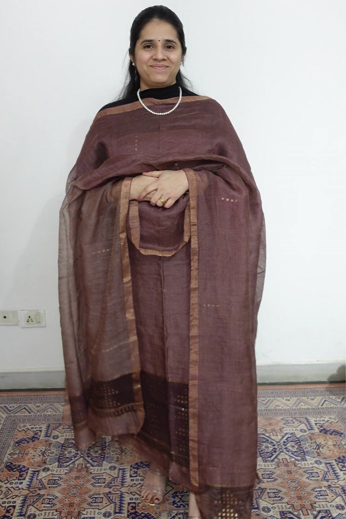 Silk Linen Jamdani Kurta Dupatta